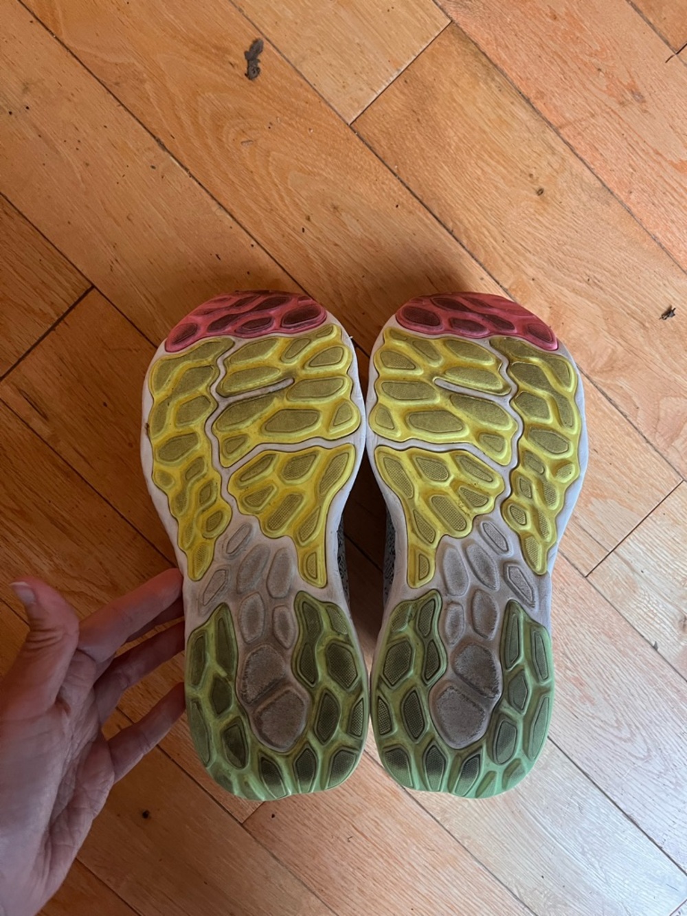 New Balance Fresh Foam White Slip-On Sneakers with Pink & Neon Green Accents - Picture 6 of 6